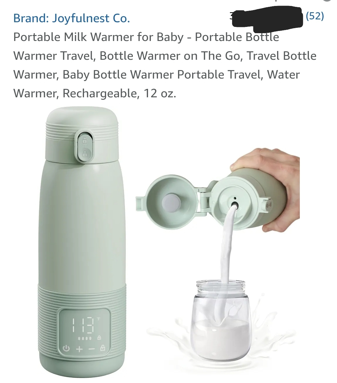 Joyfulnest Co. Portable Baby Bottle Warmer