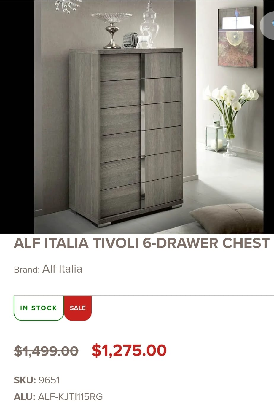 Alf Italia TIVOLI 6 Drawer Chest (made in Italy) - photo 2