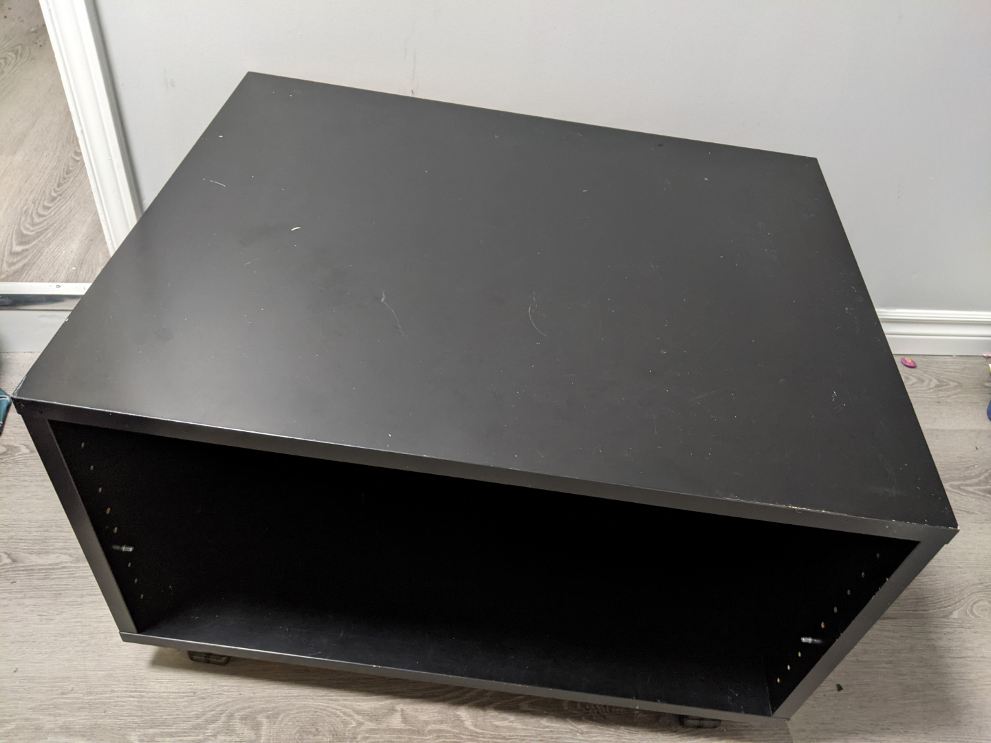 Black Storage Cube on Wheels