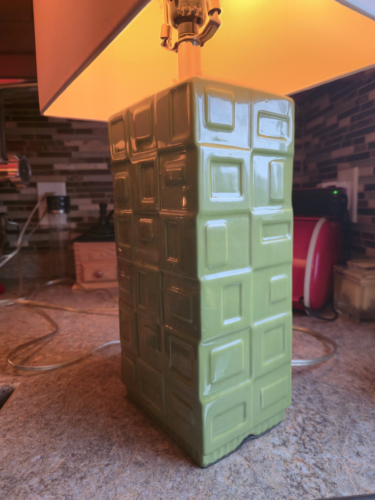 💚Pair of Mid-Century Modern Green Table Lamps - photo 5