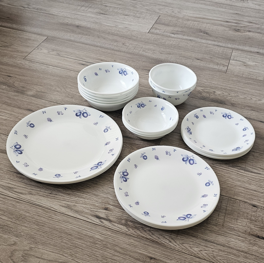 Corelle Dinnerware Set - Blue Plum Pattern