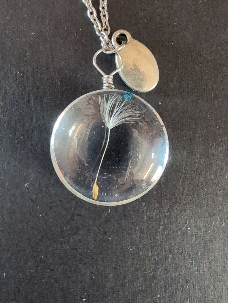 Wish Necklace Dandelion Seed Head Necklace 💚