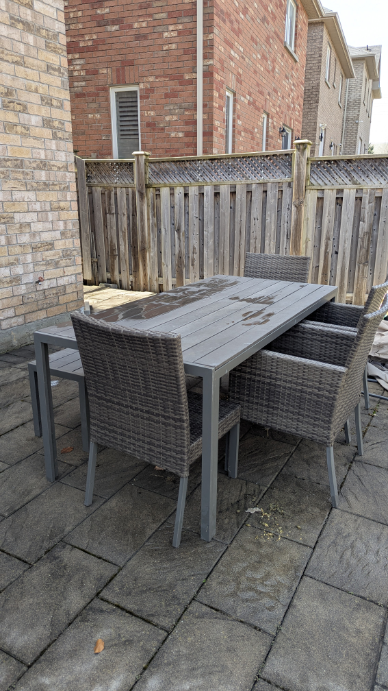 7-Piece Patio Dining Set with Table and Bench - photo 5
