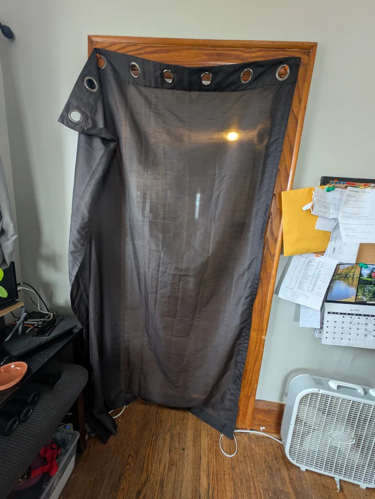 Black Semi Dark Grommet Curtains 54" x 84" image indicator(3)