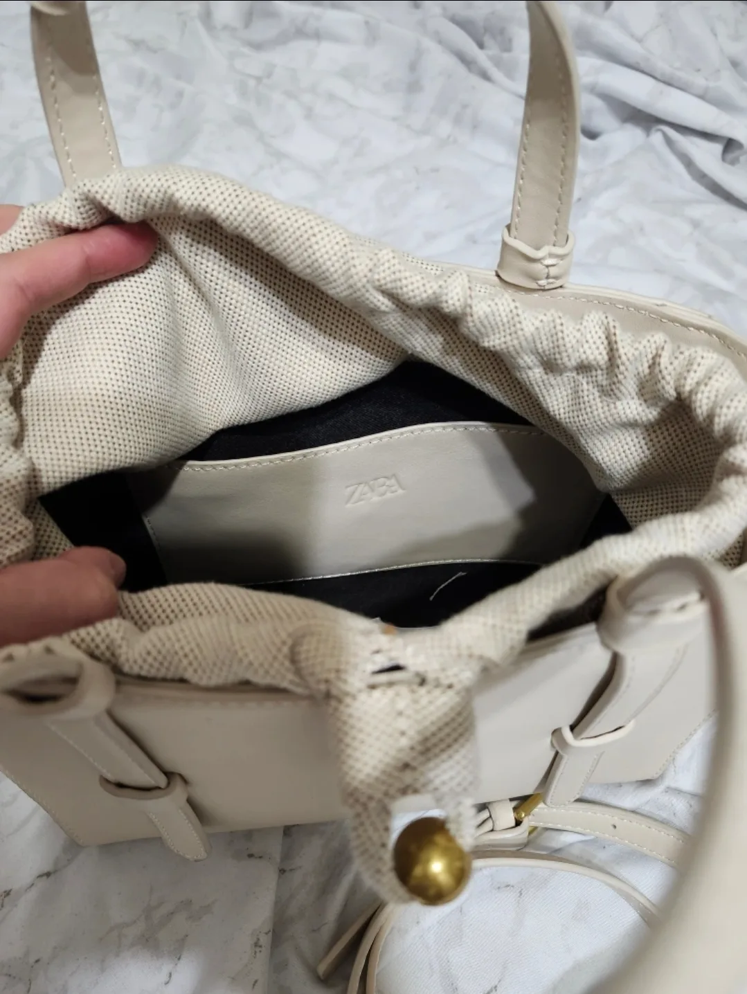 ZARA Cream-Coloured Handbag 💚 image indicator(3)