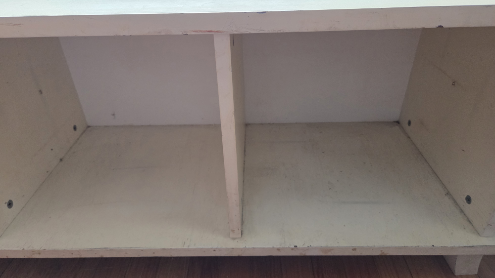 Vintage White Entryway Bench with Storage - photo 3