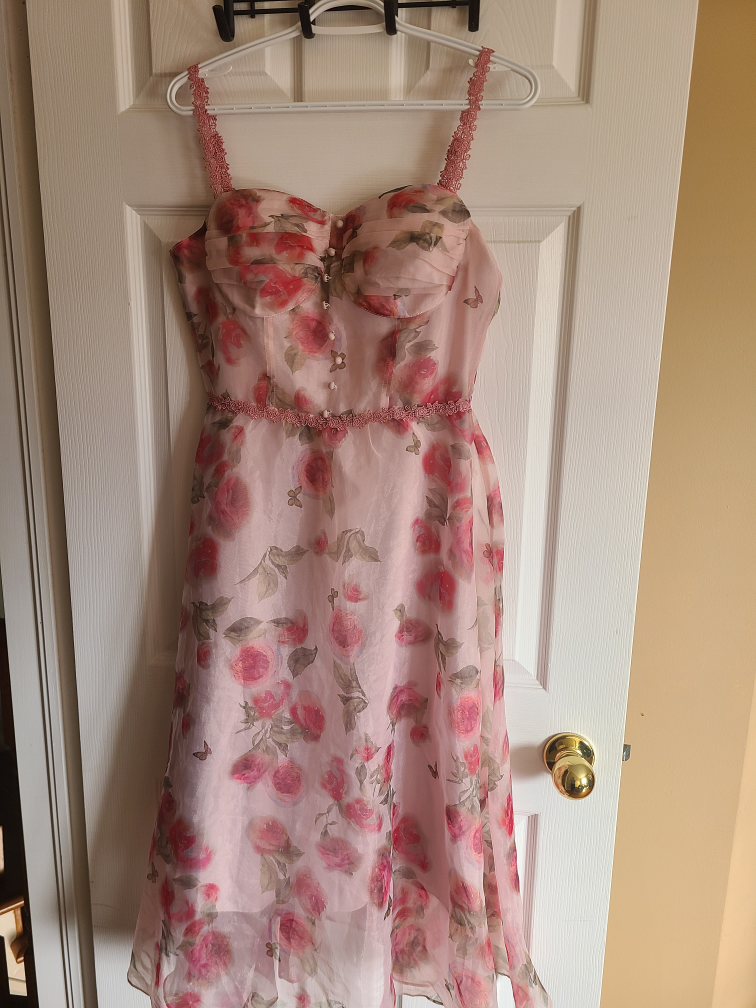 Gorgeous Pink Floral Midi Dress - photo 2