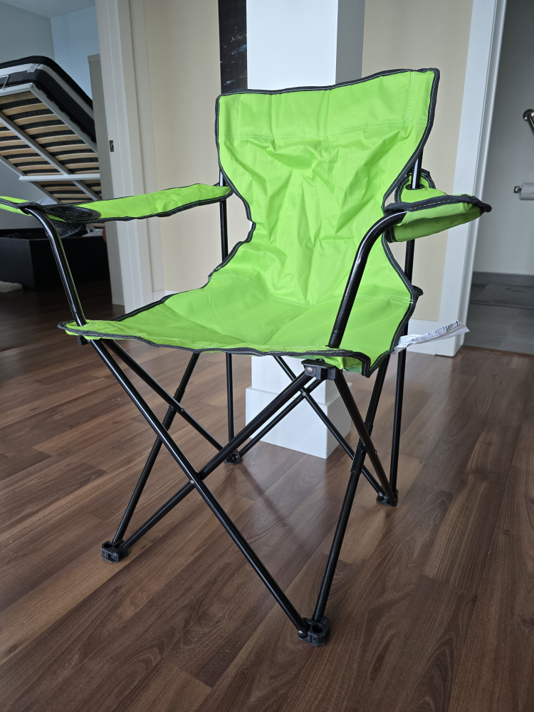 Portable Folding Camping Chair with Cup Holder - Lime Green - photo 2