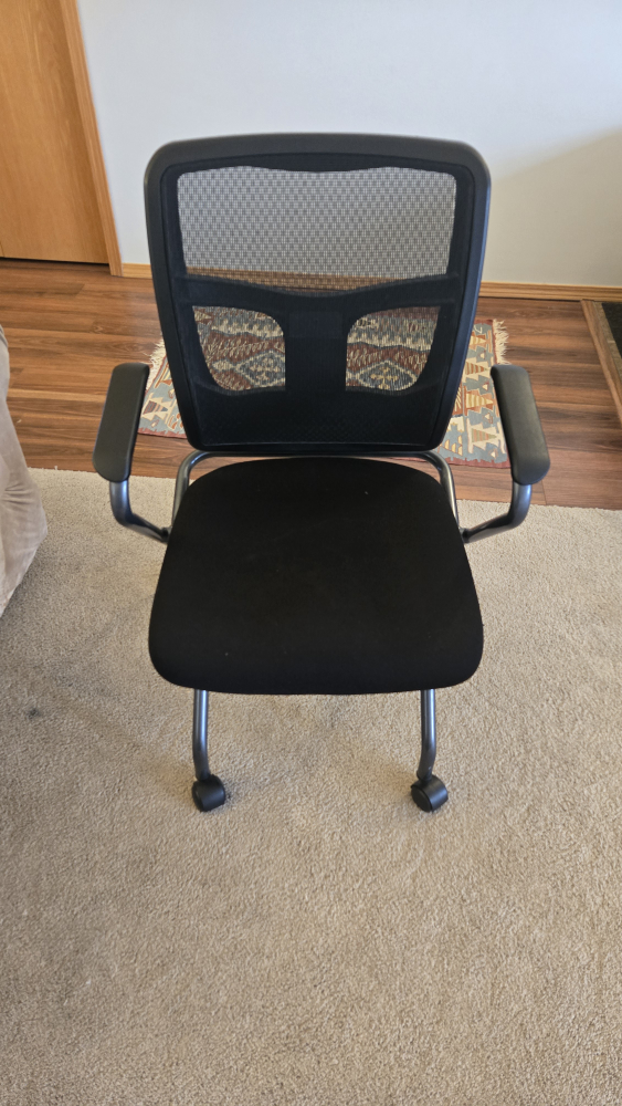 Black Folding Office Chair with Mesh Back
