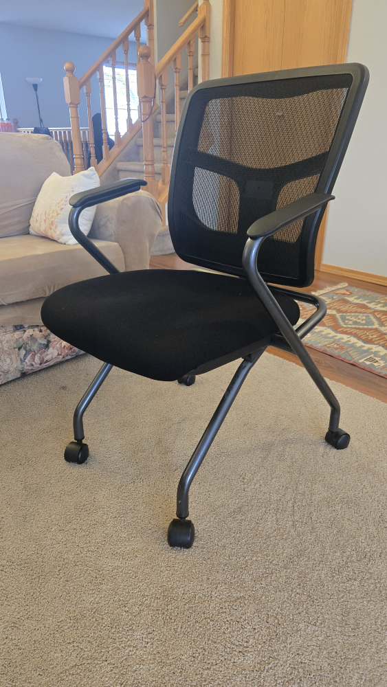 Black Folding Office Chair with Mesh Back - photo 2