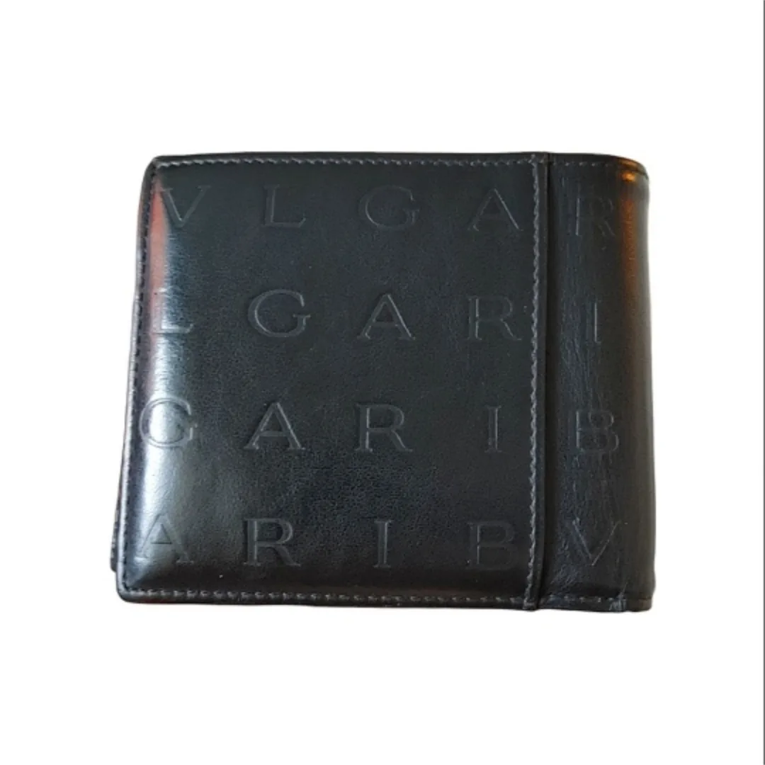 BVLGARI Black Leather Bifold Wallet image indicator(2)