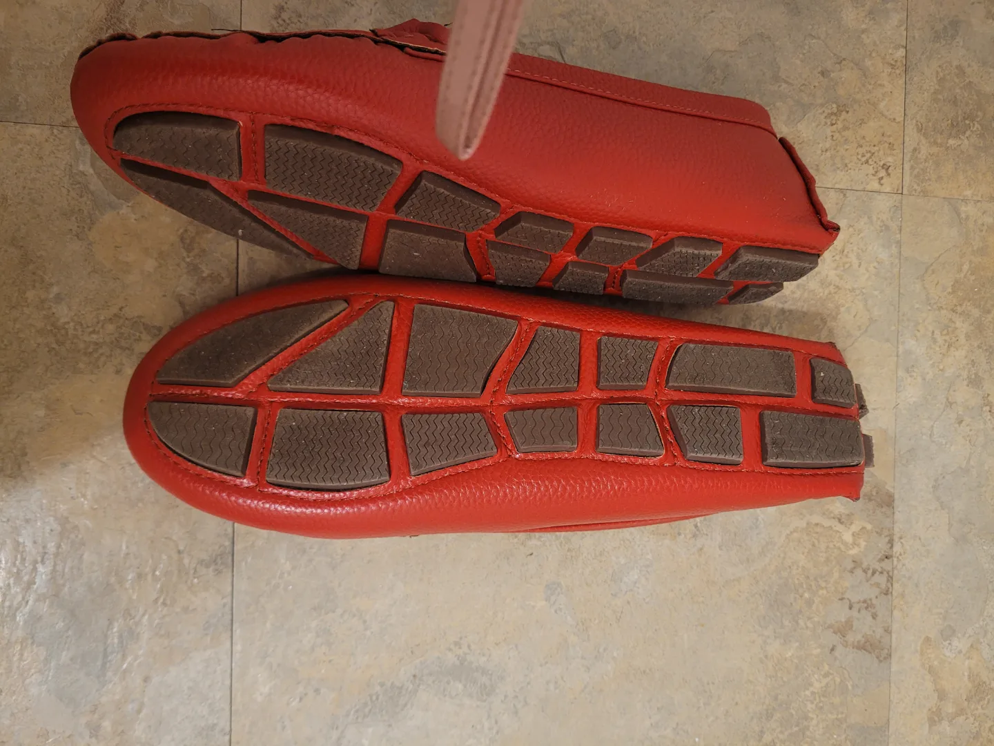 Anne Klein Red Leather Loafers image indicator(2)