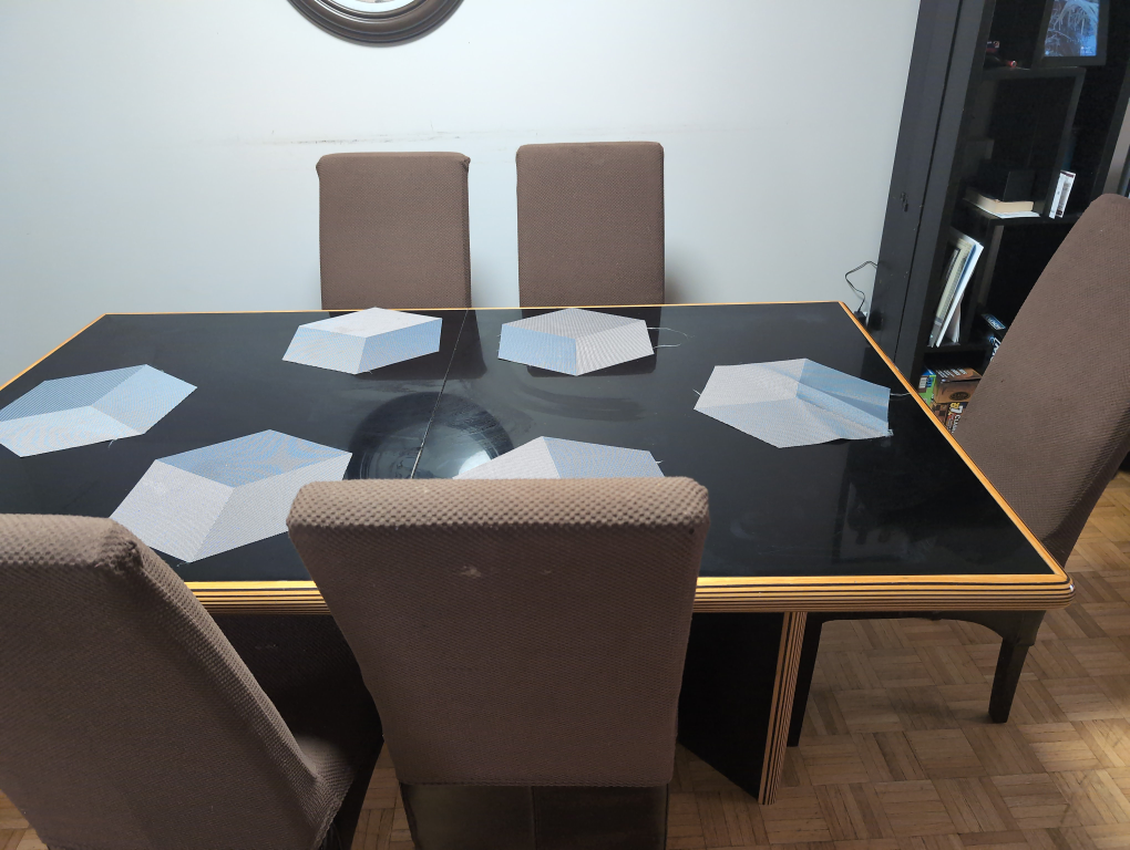 Black and Gold Dining Table with Six Chairs