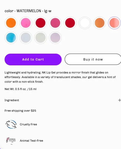 NK Makeup Watermelon Lip Gel Vit E image indicator(2)