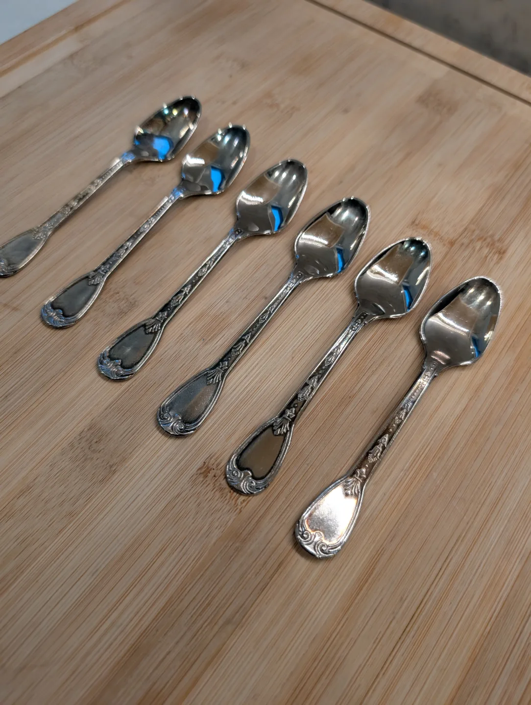 Vintage 800 Silver 6 Dessert Spoons thumbnail