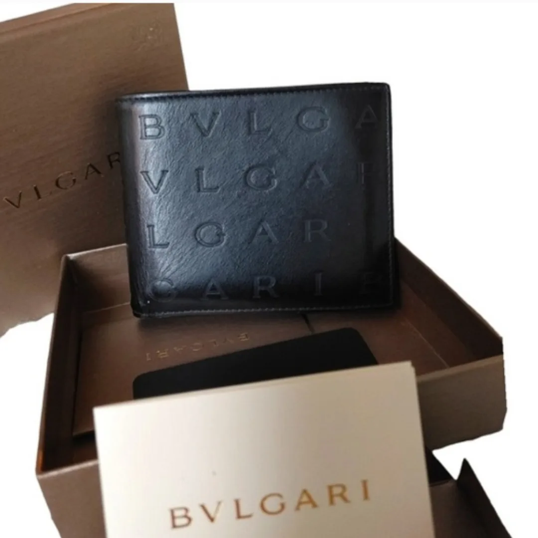 BVLGARI Black Leather Bifold Wallet thumbnail