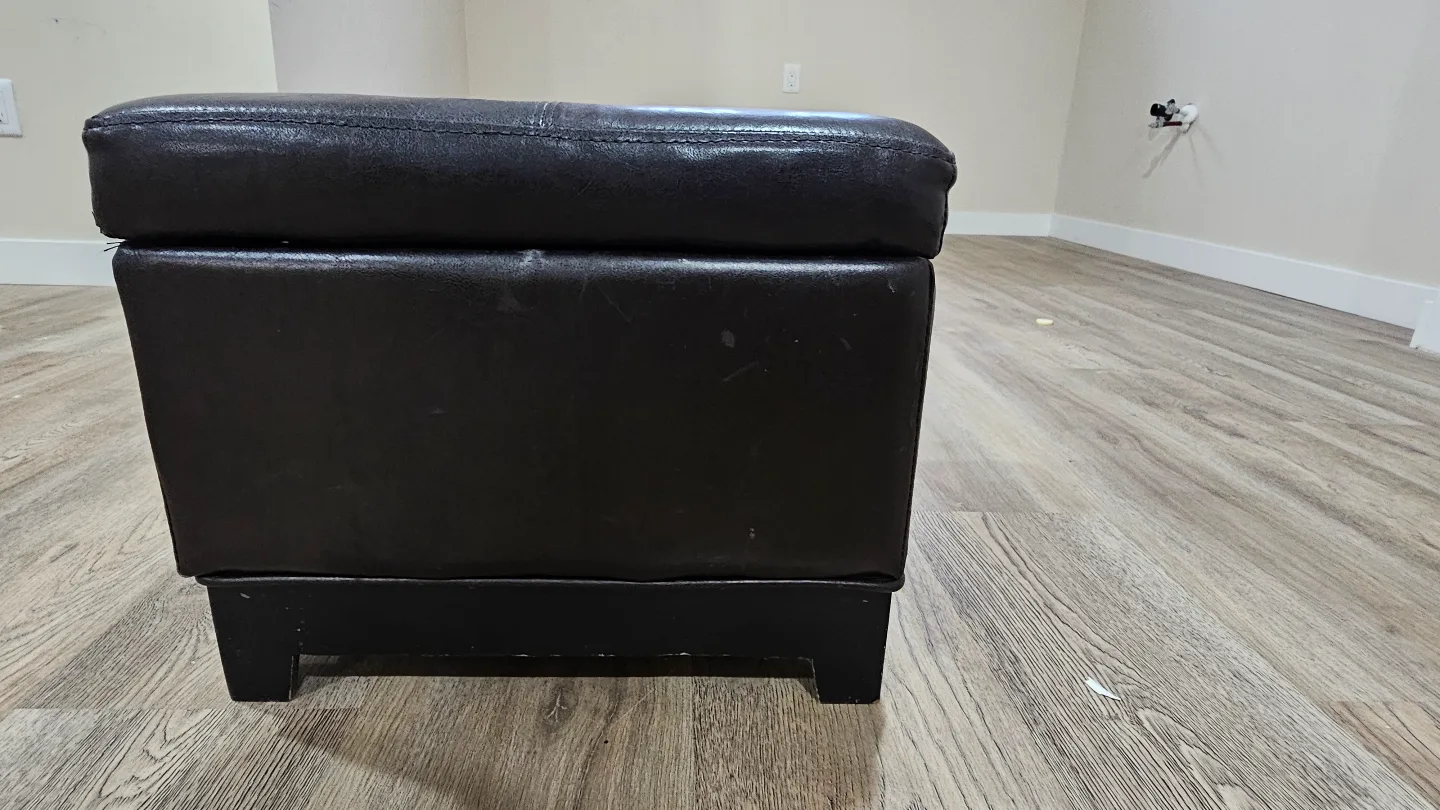 Black Leather Storage Ottoman image indicator(3)