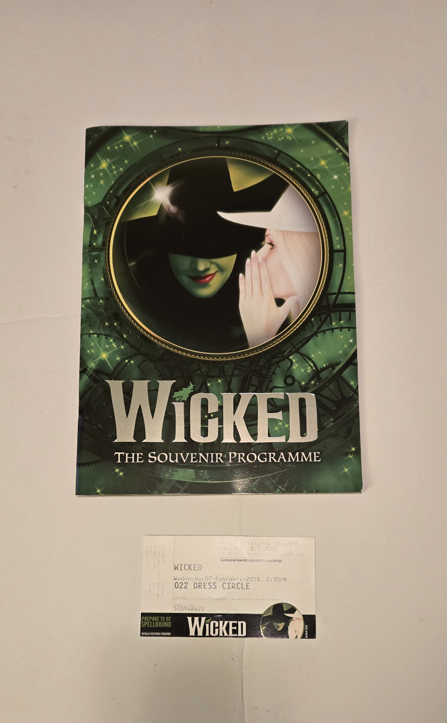 Wicked The Souvenir Programme and Ticket Stub