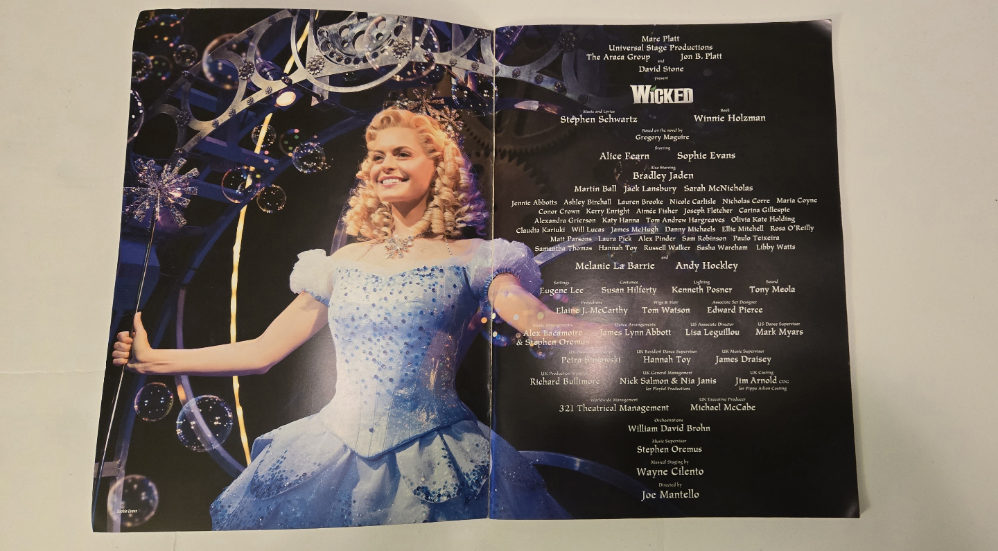 Wicked The Souvenir Programme and Ticket Stub - photo 2