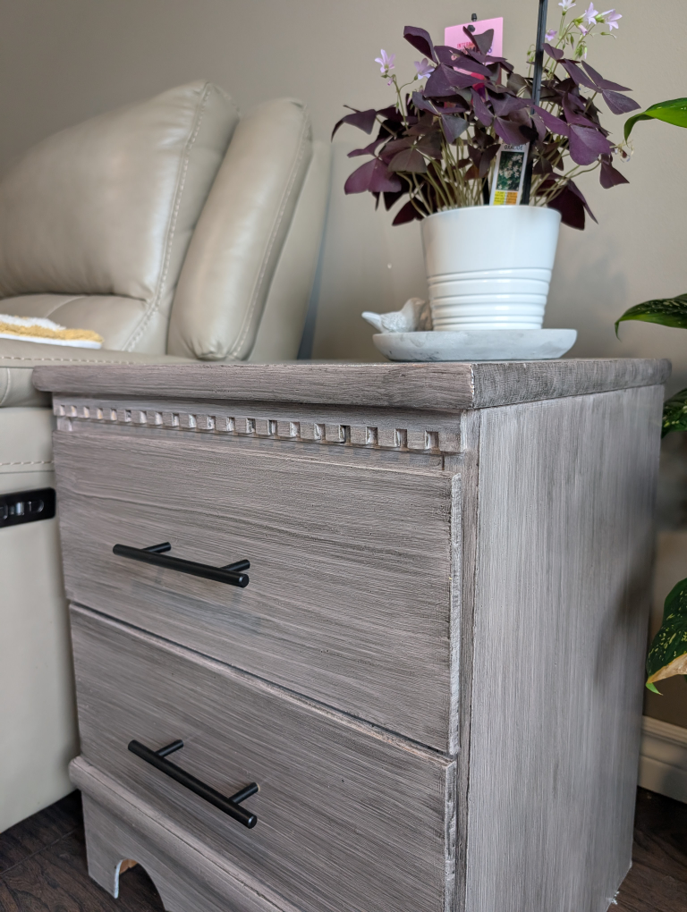 Two-Drawer Nightstand - Distressed Grey Finish 💚