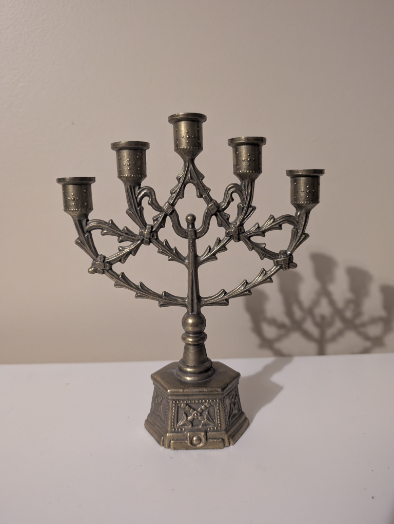 Vintage Brass Five-Branch Candelabra
