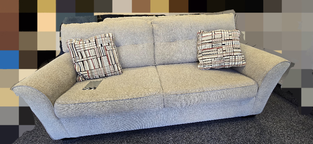 Beige Sectional Sofa with Two Throw Pillows - photo 2