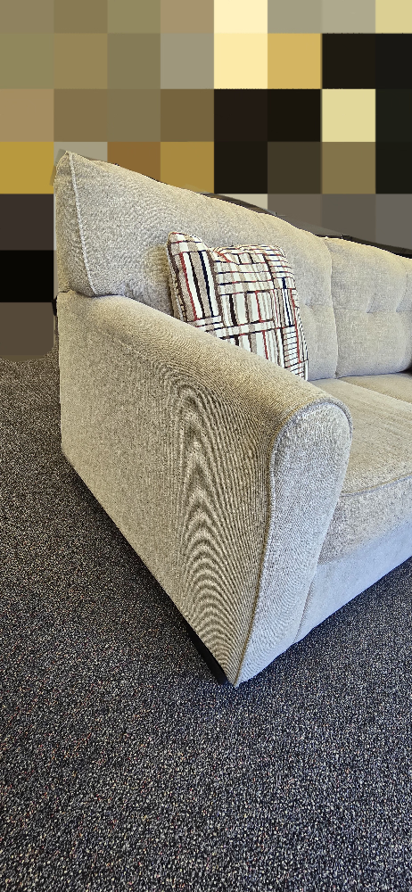 Beige Sectional Sofa with Two Throw Pillows - photo 3