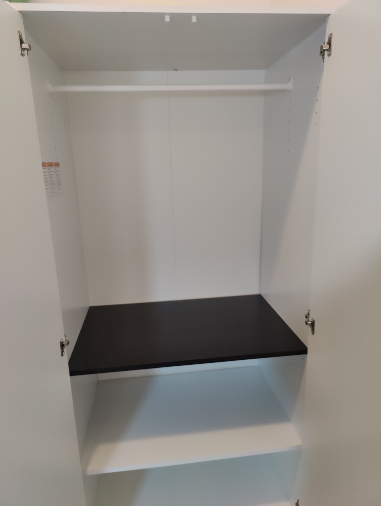 2-Door Wardrobe White with Shelves - Excellent Condition - photo 5