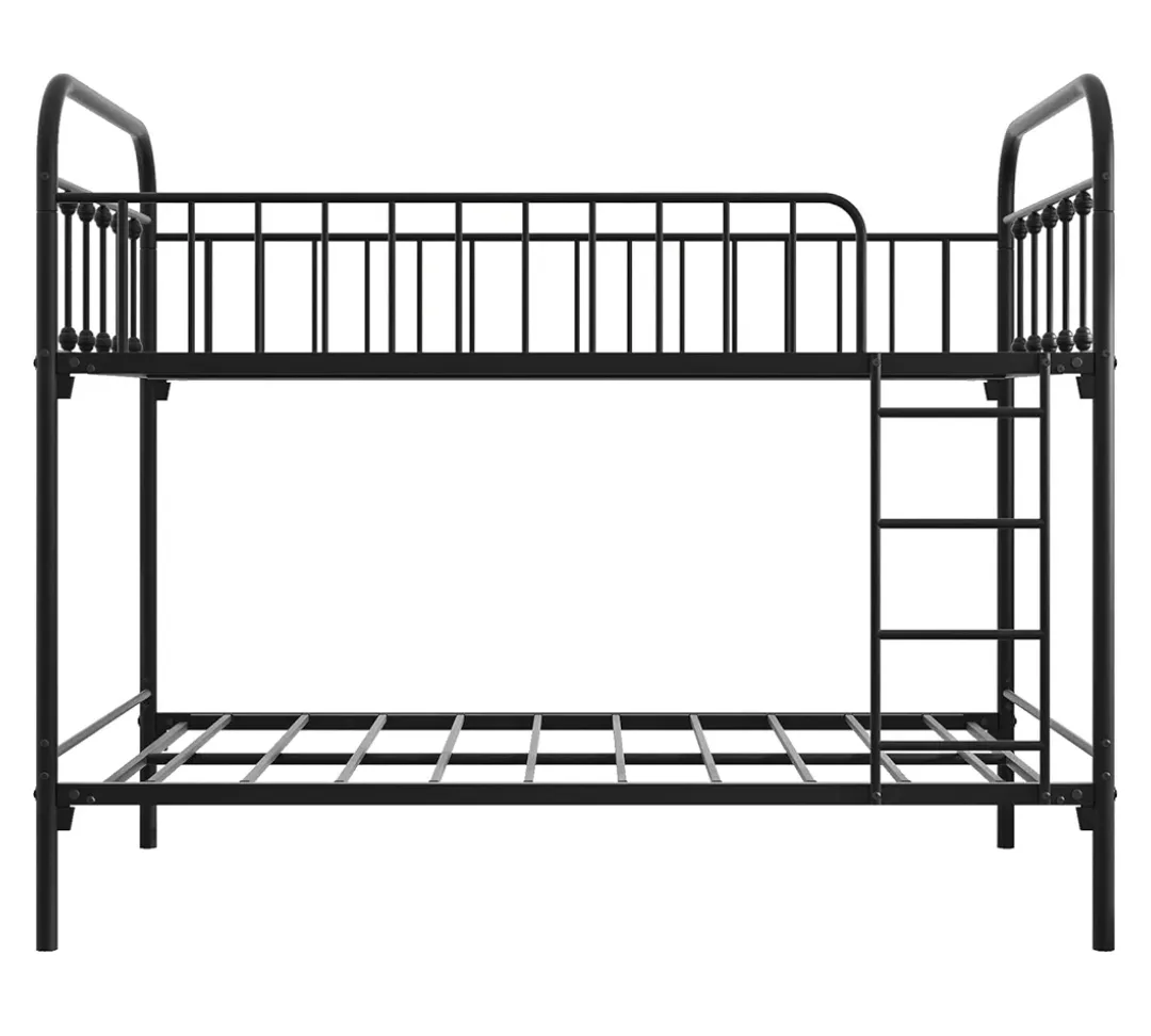 BOFENG Black Twin Over Twin Metal Bunk Bed image indicator(6)
