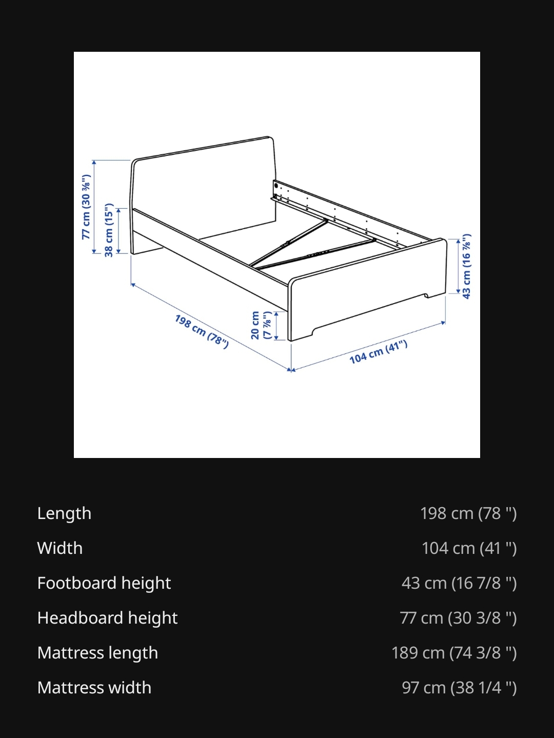 IKEA MALM White Twin Bed Frame with memory foam Mattress - photo 5