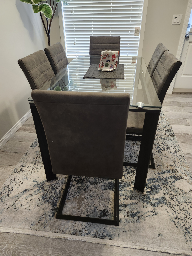 Glass Top Dining Table with Six Chairs - photo 2