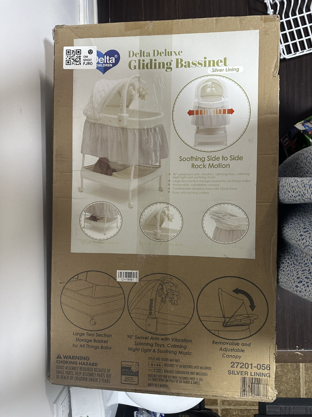 Delta Deluxe Gliding Bassinet - Silver Lining - photo 2