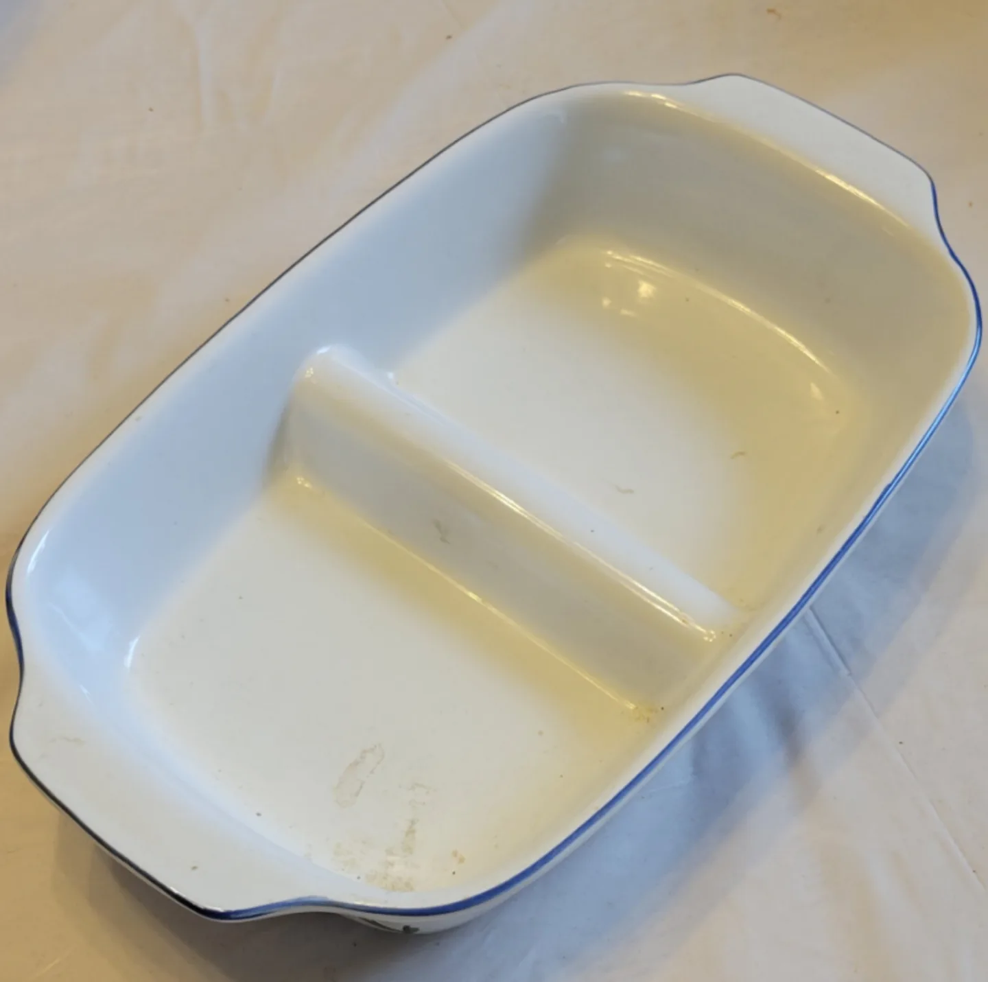 Vintage Divided Baking Dish with Floral Design thumbnail