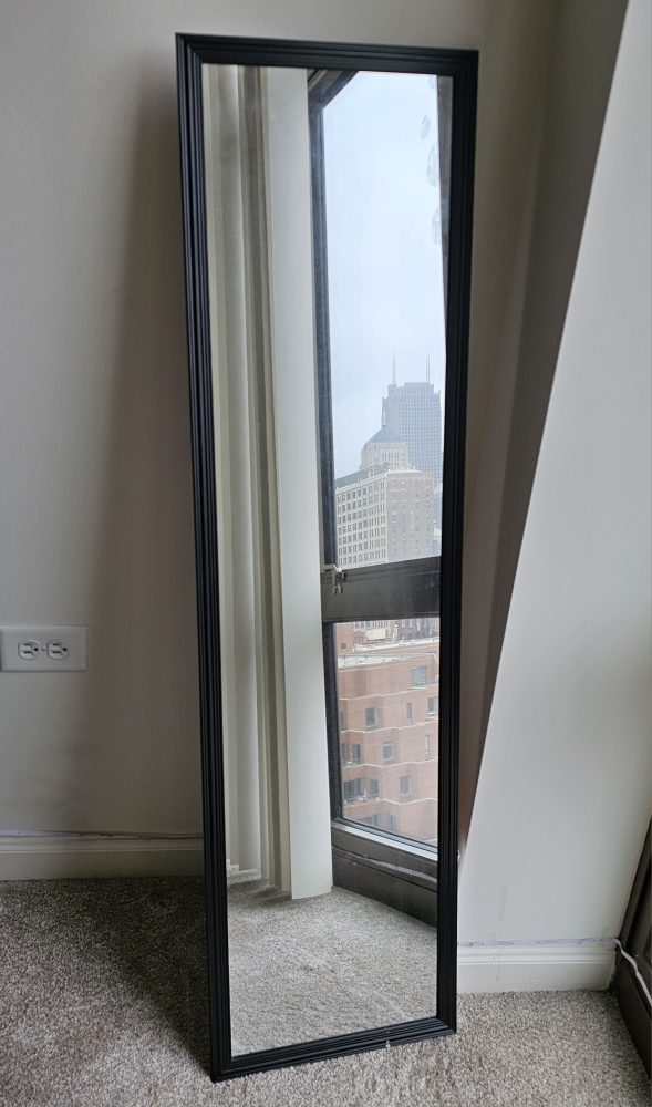 Full Length Floor Mirror with Black Frame