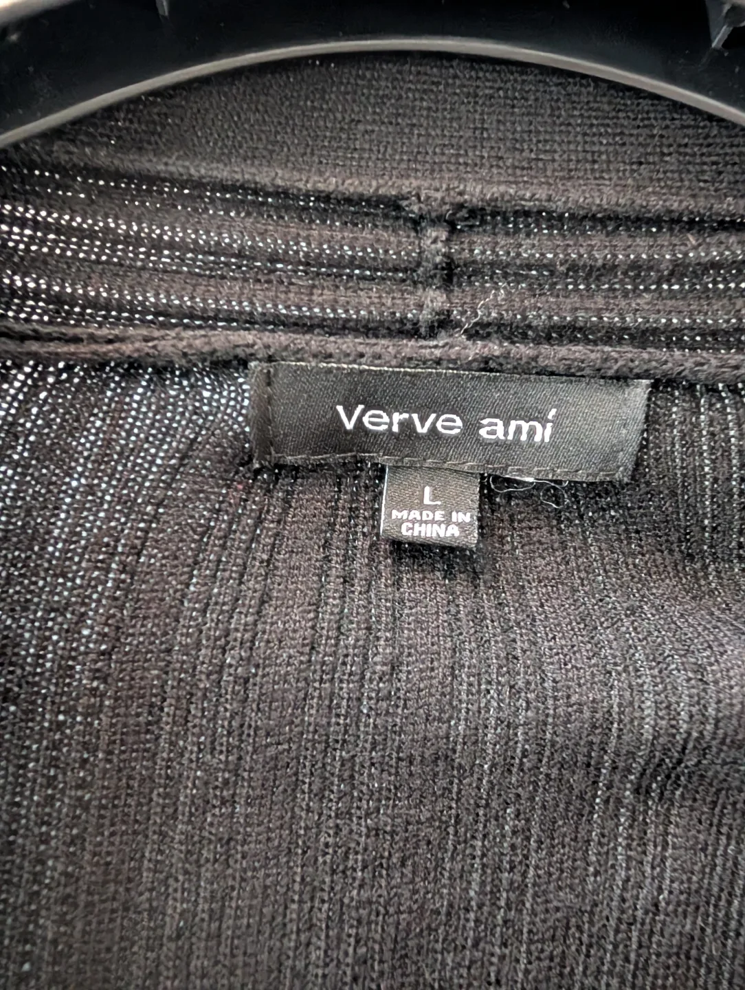 Verve Ami Black Ribbed Cardigan - Size Large image indicator(2)