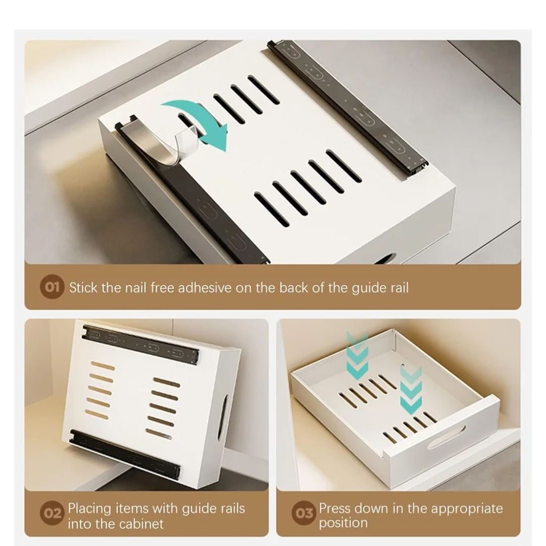 Grey Cabinet Pull-Out Drawer Organizer - photo 3