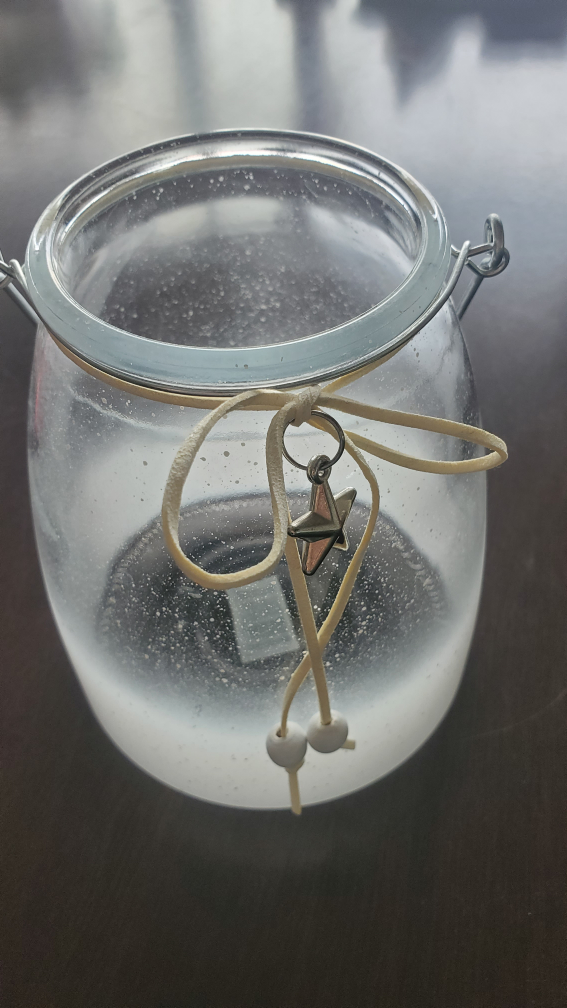 Glass Jar Candle Holder with Metal Wire Handle