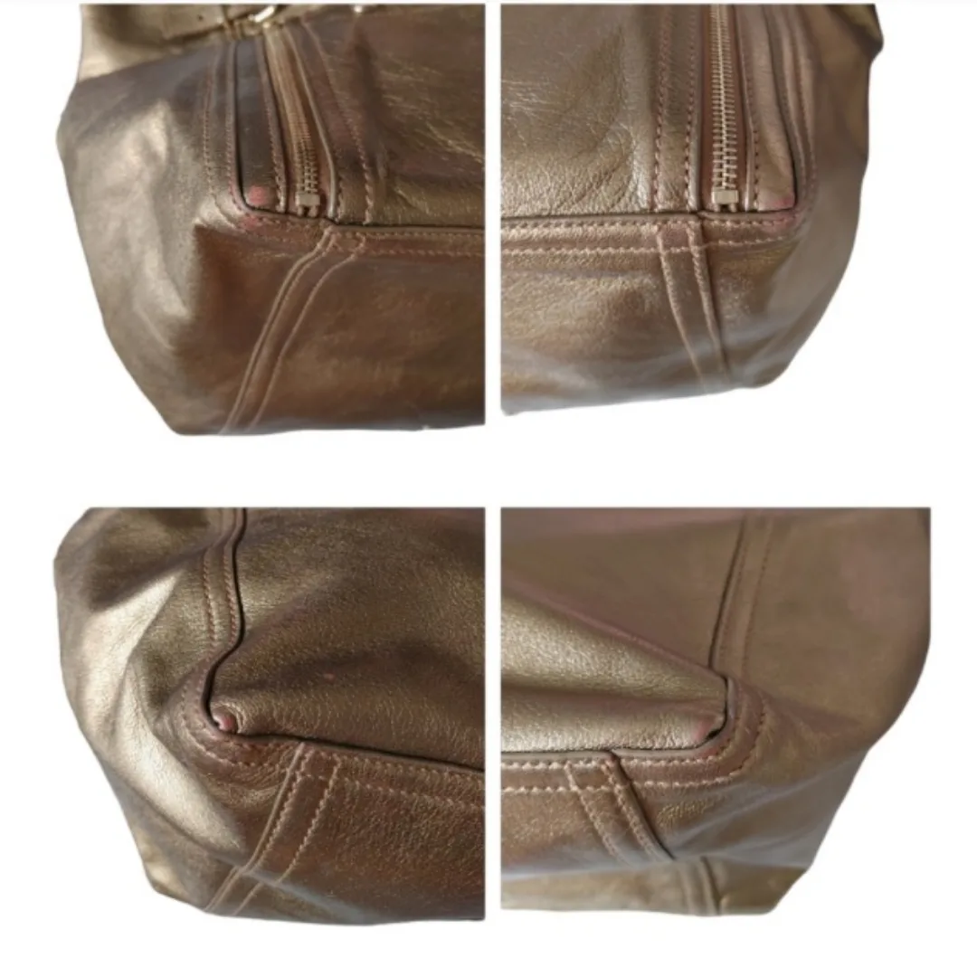 Yves Saint Laurent Large Gold Leather Tote Bag image indicator(6)