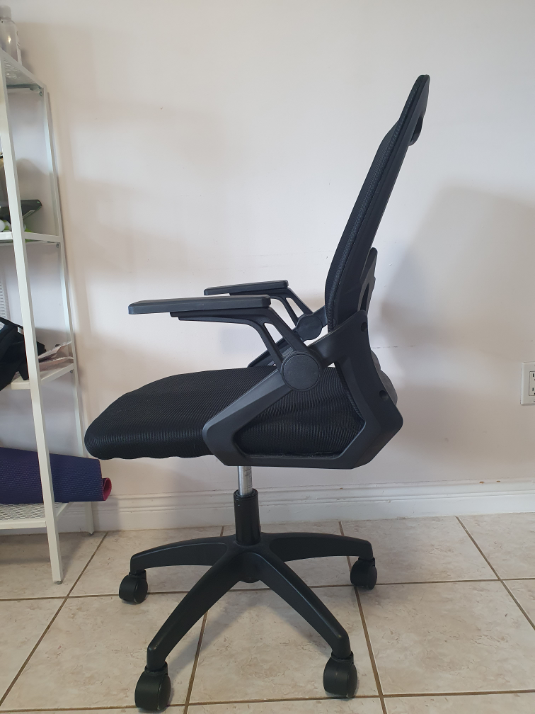 Black Mesh Office Chair with Adjustable Arms - photo 2