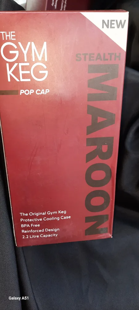 New Gym Keg Stealth Maroon 2.2 Litre Pop Cap Water Bottle image indicator(3)