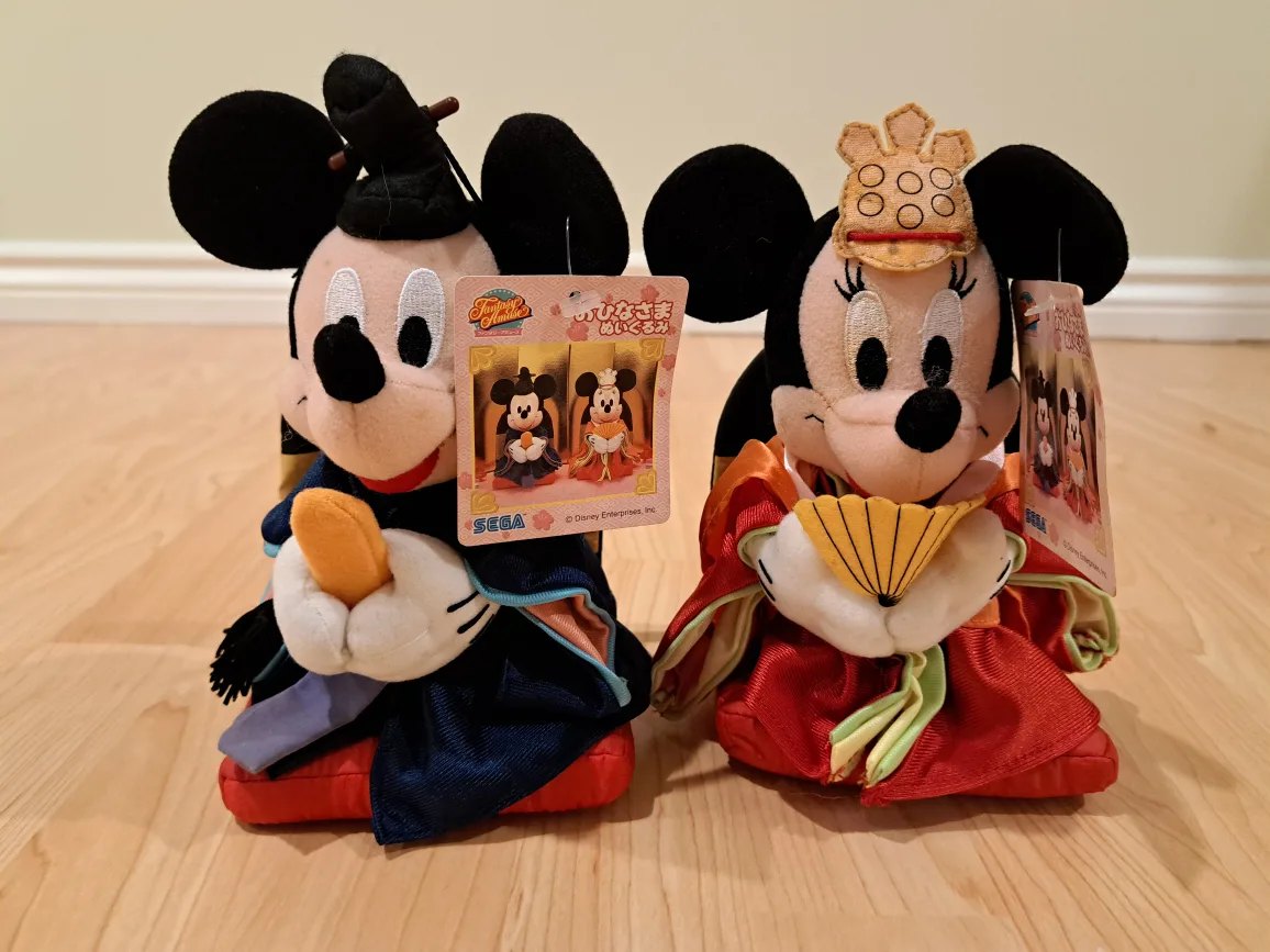 Vintage Sega Mickey & Minnie Hina Matsuri Plush Set image indicator(5)
