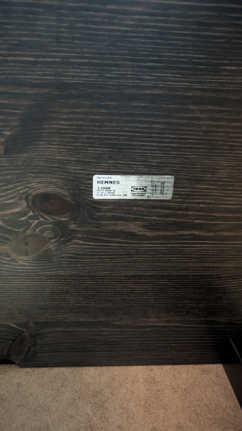 IKEA HEMNES Two-Drawer Nightstand - Black-Brown - photo 2