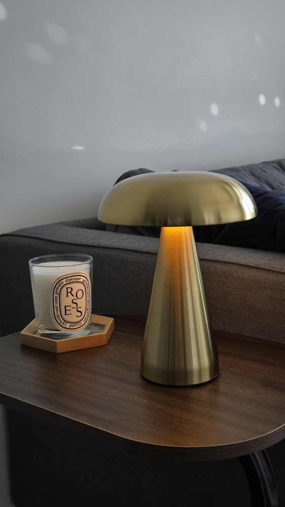 Gold Mushroom Table Lamp modern home decor touch switch - photo 2