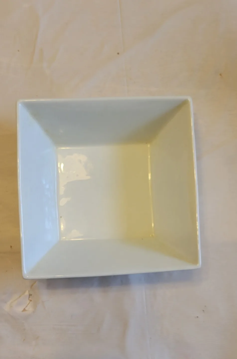 White Square Porcelain Serving Bowl thumbnail