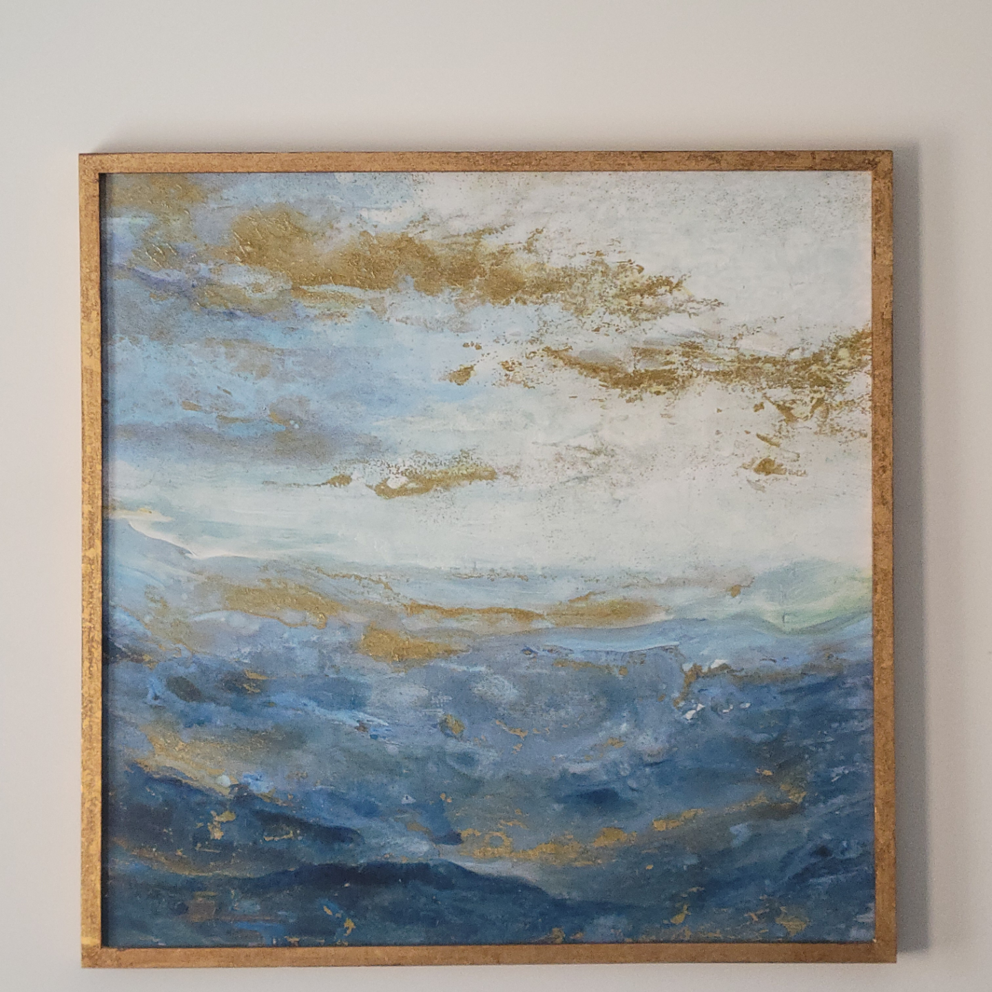Abstract Gold and Blue Wall Art