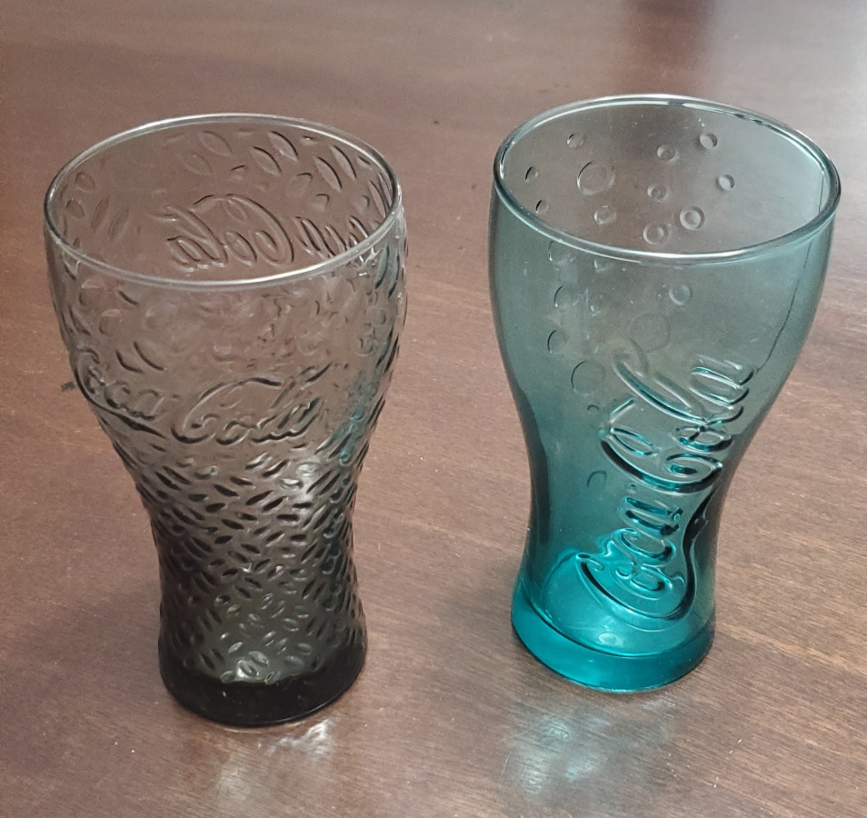 💚Two Coca-Cola Glasses - Grey and Teal - photo 2