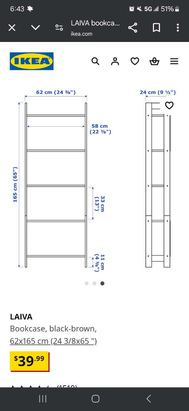 ***IKEA LAIVA Bookcase - Black-Brown*** - photo 4
