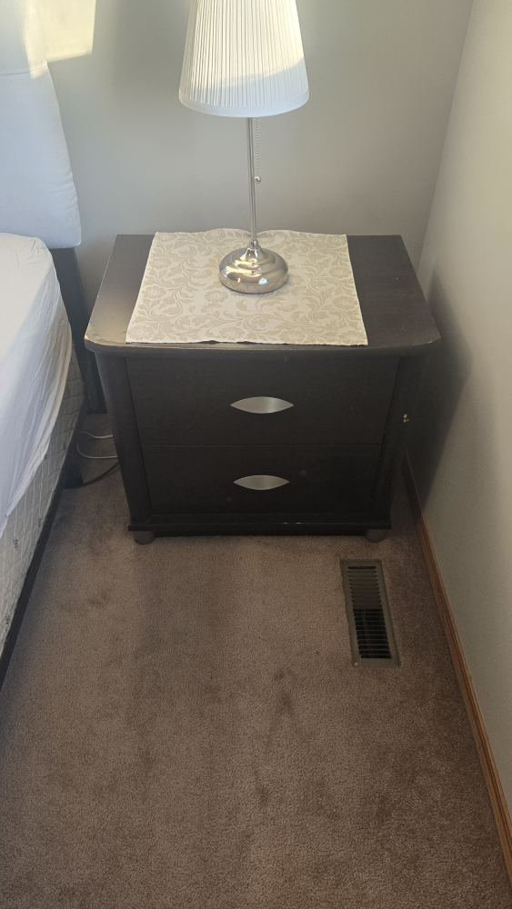 Dark brown two-drawer nightstand (comes with 2) - photo 2