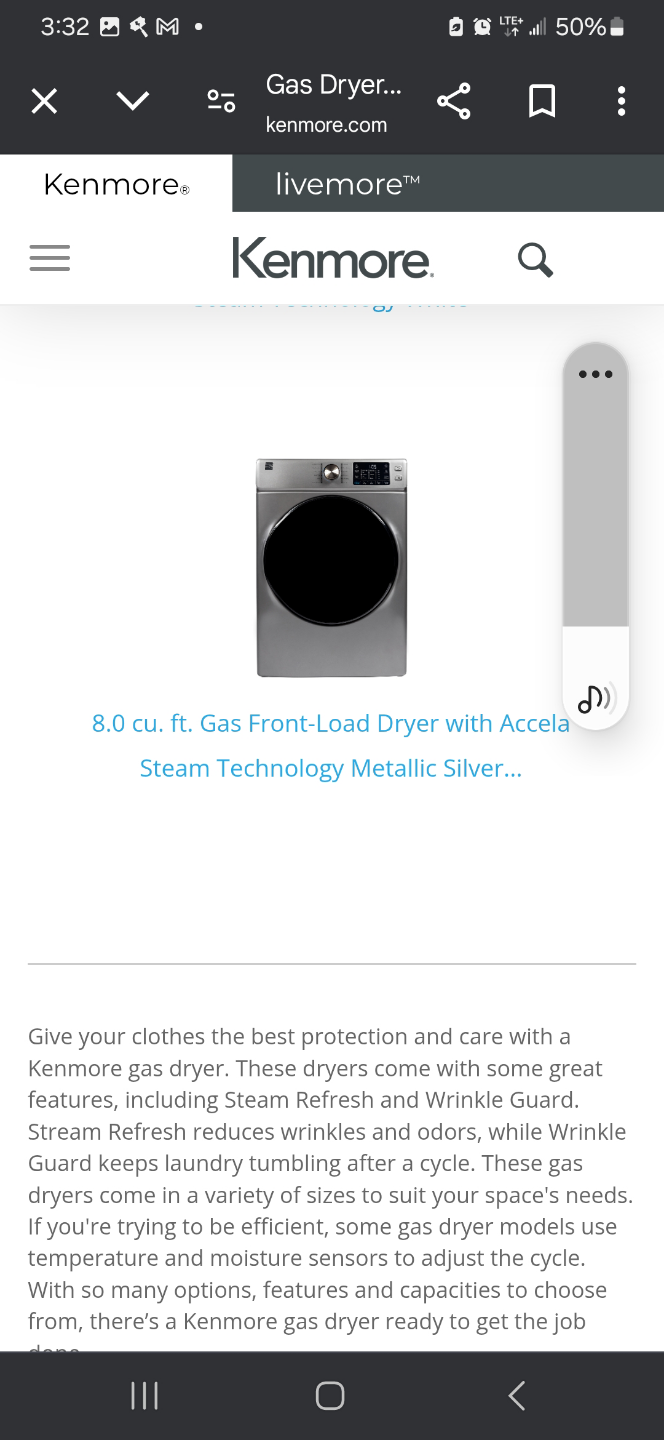 Kenmore 8.0 cu. ft. Gas Front-Load Dryer - Metallic Silver - photo 2