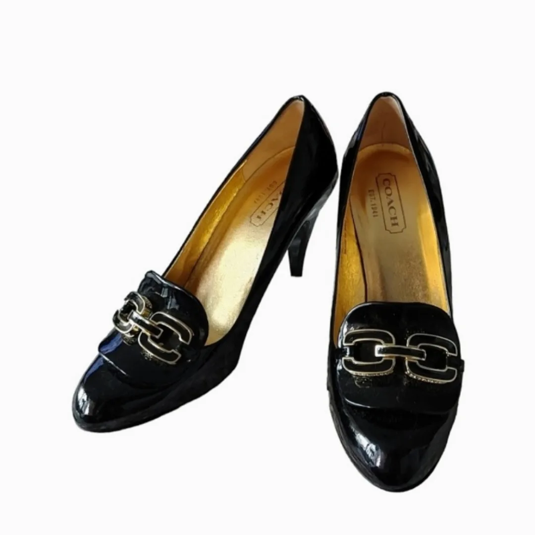 Coach Black Patent Leather Heels thumbnail